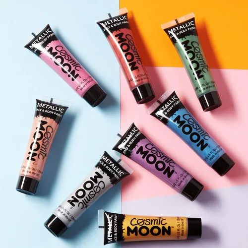 Miniatura 4 de Cosmic Moon - Maquillaje metálico para la cara y el cuerpo - 0.40 fl oz - ¡Crea fascinantes diseños de pintura facial metálica! - El juego de 8