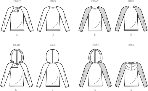 Miniatura 3 de Simplicity SS9723A - Kit de patrón de costura unisex de doble puerto para quimioterapia y sudadera con capucha, código S9723, tallas XS-S-M-L-XL
