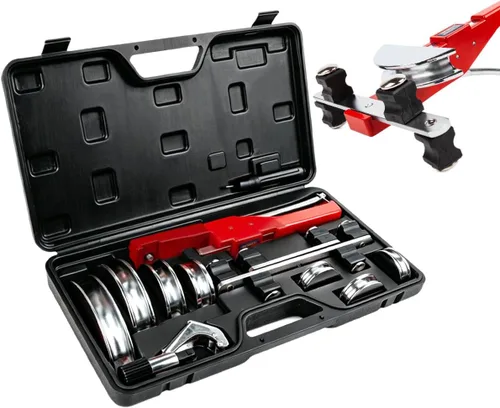 Wostore Kit de doblador de tubo de trinquete de 1/4"-7/8" OD 7 cabezales de aleación de aluminio, doblador manual de 90° con cortador de tubería y