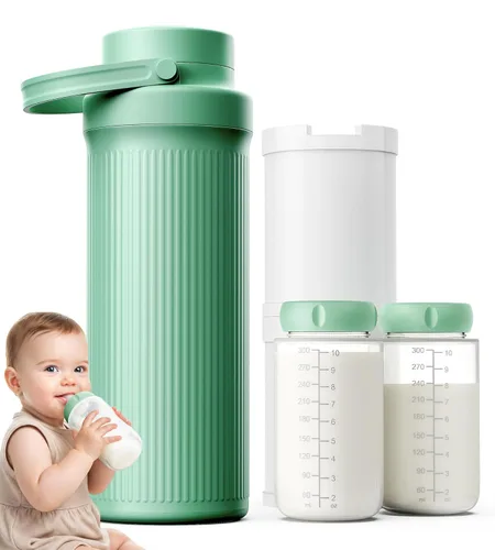 Botella enfriadora de leche materna de 22 onzas – Enfriador de leche materna 24 horas 360° con 2 botellas de almacenamiento para viajes y uso al