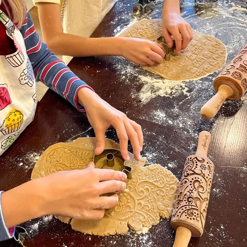Miniatura 5 de Rodillo AZTEC en relieve – Rodillo de masa y arcilla para galletas en relieve y cerámica, galletas y sello de cerámica, regalos para hornear
