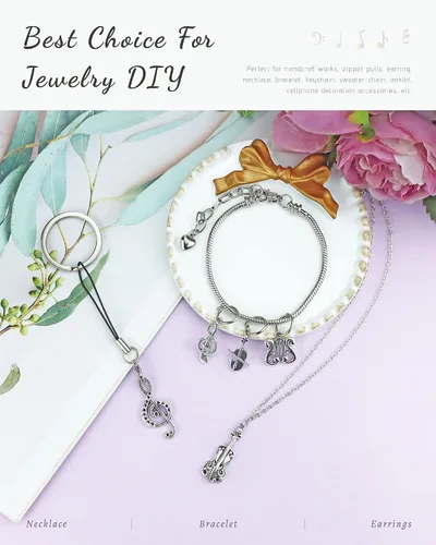 Miniatura 4 de JIALEEY Dijes de música multiestilo para instrumentos musicales, notas, símbolos, colgantes para collares, pulseras, aretes, fabricación de joyas