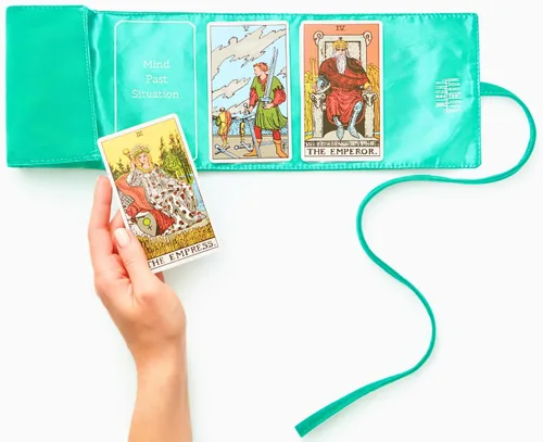 Miniatura 12 de Witchy Cauldron Envoltura de Tarot, Bolsa, Funda, Almacenamiento de Satén y Tela para Cartas, Soporte de Almacenamiento de Mazo, Patrón de Tirada