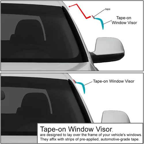 Miniatura 7 de DNA motoring WVS-004 - Juego de 4 protectores de lluvia para ventana con cinta adhesiva compatibles con Equinox/Torrent 2005-2009, viseras