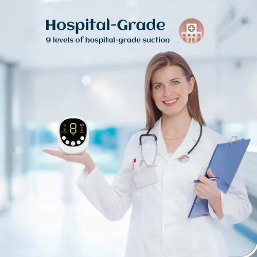 Miniatura 2 de X-Bosak Aspirador nasal eléctrico para bebés, removedor de moco de grado hospitalario con 9 niveles de succión, recargable USB-C, luz nocturna
