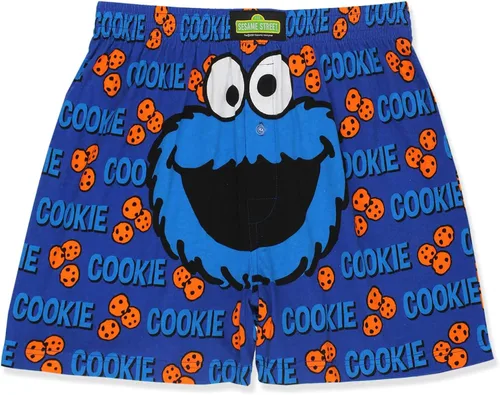 Sesame Street Pantalones cortos tipo bóxer con botones para hombre