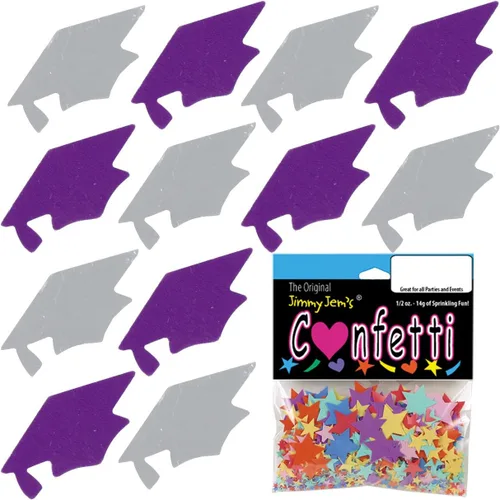 Miniatura 174 de Confetti Grad Cap Negro, Azul Marino Combo - 2 bolsas de media onza (1 oz)