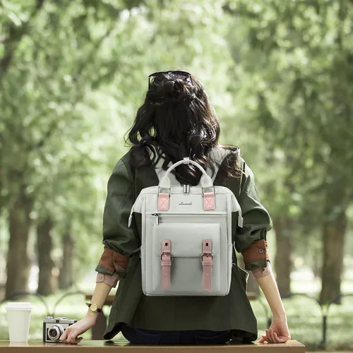 Miniatura 2 de LOVEVOOK Mini mochila para mujer, Gris-Rosa, Mini mochila