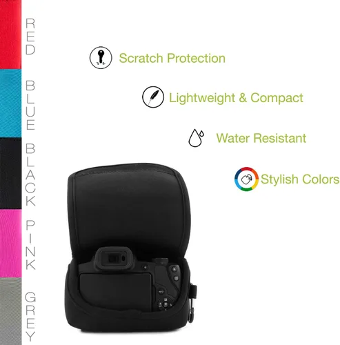 Miniatura 4 de MegaGear MG1573 - Funda de neopreno ultra ligera para cámara compatible con Canon PowerShot SX70 HS, color negro, talla única