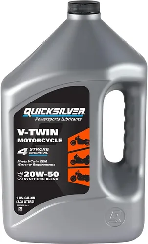Quicksilver Aceite sintético para motocicleta 20W-50, 1 galón