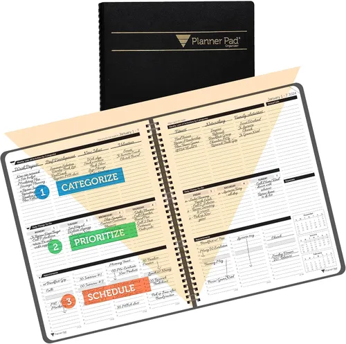 Miniatura 5 de Planner Pad Embudo de 3 niveles encuadernado en espiral, organizador de 12 meses, inicio del 1 de octubre (octubre de 2023 a septiembre de 2024)