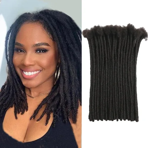 Miniatura 13 de Extensiones Loc de 10 pulgadas de grosor de cabello humano de 10 pulgadas, 10 hebras, extensiones de rastas de cabello humano para mujeres