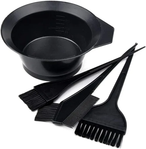 Miniatura 6 de Juego de brochas y tazones de color para teñir el cabello, juego de brochas de color para mezclar tazón, peine para teñir el cabello (negro)