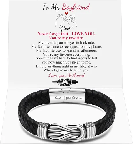 Pulsera de cuero para hombres, marido, hijo, nieto, novio, Navidad, cumpleaños, día del padre, aniversario, día de San Valentín, regalo para hombre,