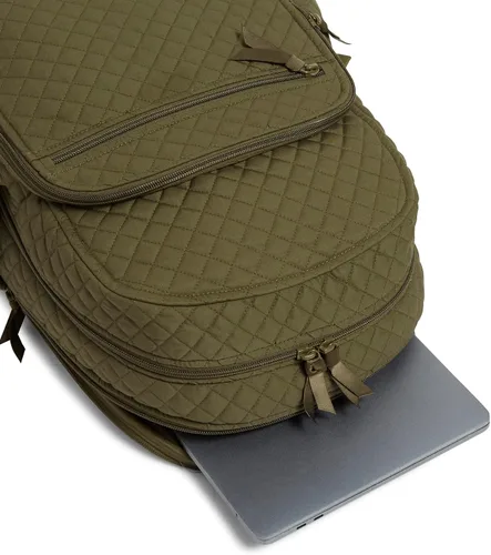 Miniatura 6 de Vera Bradley Mochila Campus de Algodón para Mujer, Climbing Ivy Green - Algodón reciclado