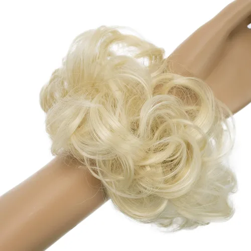 Miniatura 7 de CAISHA by Prettyshop Hairpiece Scrunchy Updo Bridal Peinado Voluminoso Ondulado Moño Desordenado Mezcla Rubio G13AL