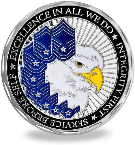 Miniatura 4 de Moneda de desafío militar de la Fuerza Aérea de los Estados Unidos Airman's Creed, regalo coleccionable para veteranos