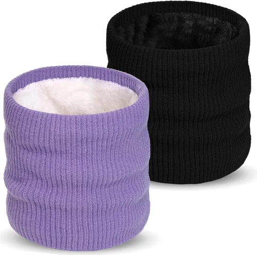Miniatura 13 de Calentador de Cuello de Invierno para Hombres y Mujeres, Polaina de Cuello de Forro Polar Tejido, Cubierta Facial a Prueba de Viento para Clima