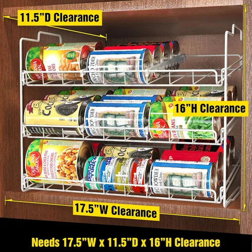 Miniatura 4 de Deco Brothers Organizador de Estante Apilable para Latas para Cocina y Despensa, Capacidad para Hasta 36 Latas, Blanco