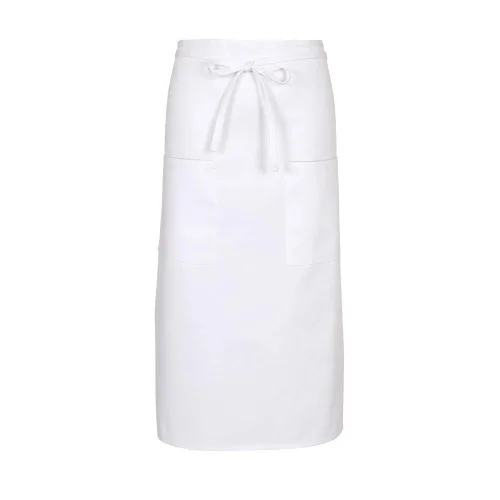 FAME Fabrics - Delantal bistró de longitud completa con 2 bolsillos F54 color blanco WFA83498WH