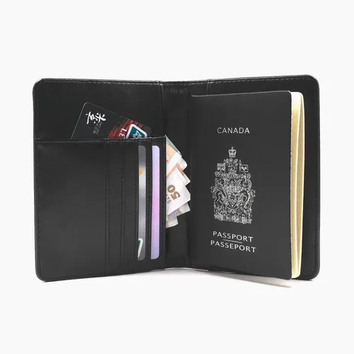 Miniatura 24 de Kandouren - Funda para pasaporte con bloqueo RFID, cartera para pasaporte para hombres y mujeres, el mejor regalo para viajeros, tarjetas de crédito