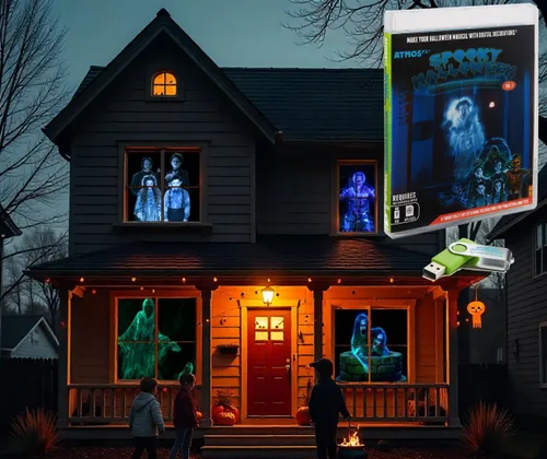 AtmosFX® Spooky Halloween Hollusion Vol 1 Decoración digital en USB Incluye 8 efectos de video Atmosfx para Hallloween