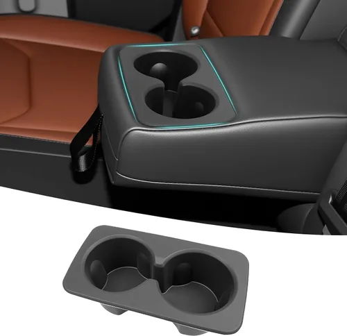 Miniatura 8 de Organizador de portavasos compatible con accesorios Chevy Equinox 2018-2024, sin ruido, a prueba de agua y polvo, TPE inserto para consola