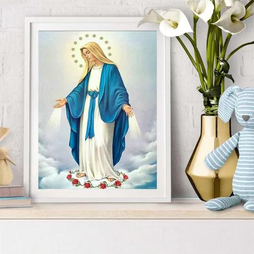 Miniatura 2 de UPABLUNSO Pintura de diamantes 5D de la Santa Virgen María, bendita madre, católica, religiosa, kit de taladro completo por números, pintura