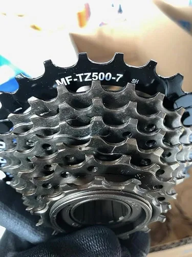 Miniatura 4 de SHIMANO Piñón de 7 velocidades MF-TZ500 Anillo de tornillo 7 velocidades Piñón de bicicleta Freewheel.