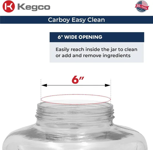Miniatura 3 de Kegco Fermentador Carboy de vidrio de boca ancha de 7.1 galones Fabricación de cerveza casera y vino