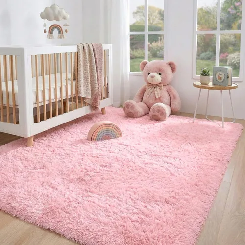 Miniatura 39 de Alfombra mullida de 5 x 8 pies, apta para mascotas, de fácil cuidado, ultra suave, con respaldo antideslizante, moderna alfombra de felpa mullida