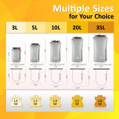 Miniatura 7 de CORDURA - Bolsa seca impermeable de nailon para campamento, senderismo y pesca, saco impermeable duradero y ligero para mantener el equipo seco
