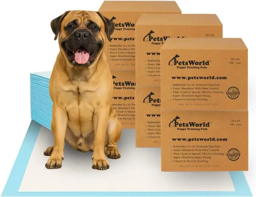 Miniatura 8 de PetsWorld Almohadillas para orina de perro 2XL de 28 x 44 pulgadas, 150 unidades, almohadillas extragrandes para orina de mascotas para perros