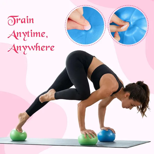Miniatura 6 de Sotiff 20 pelotas pequeñas de ejercicio de pilates de 9 pulgadas, mini pelotas de barra de yoga para estabilidad, fitness, terapia física
