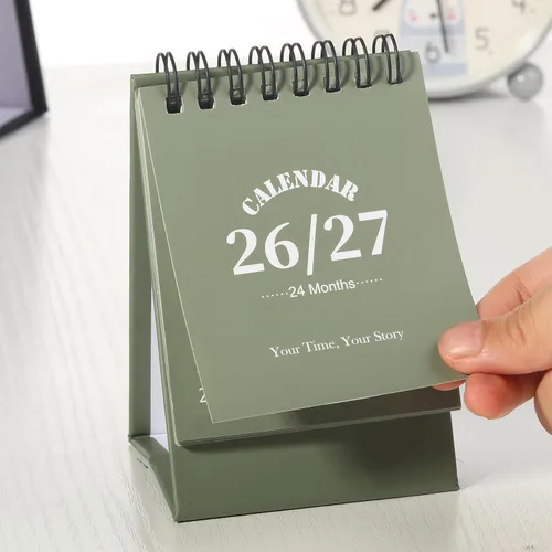 Miniatura 5 de Calendario de escritorio 2026-2027, calendario de 2 años desde enero de 2026 hasta diciembre de 2027, planificador mensual de mesa con calcomanías