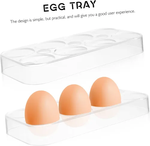 Miniatura 3 de Zerodeko 8 estantes de almacenamiento de huevos, bandejas de almacenamiento de huevos, puerta lateral del refrigerador, organizador de huevos