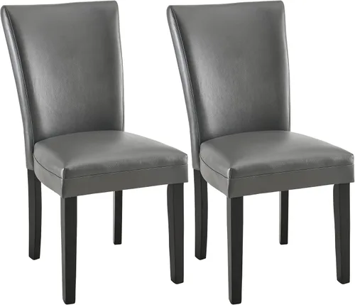 Miniatura 17 de Parsons CY1331BL - Juego de 2 sillas de comedor con patas de madera maciza, sillas laterales de piel sintética para cocina con asiento tapizado