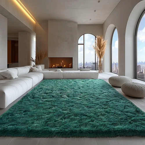 Miniatura 51 de Zentavio Alfombras de área para sala de estar, alfombras grises para dormitorio, alfombra de 4 x 6, alfombra mullida, peluda y suave, shag estética