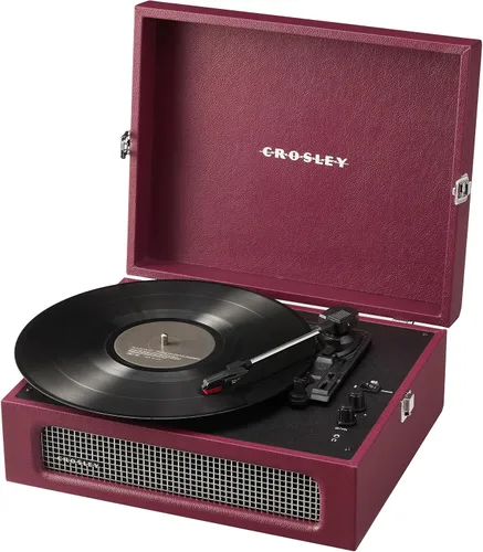 Miniatura 15 de Crosley CR8017B-BU Voyager - Tocadiscos portátil clásico de vinilo con Bluetooth de entrada/salida y altavoces integrados, color burdeos Borgoña