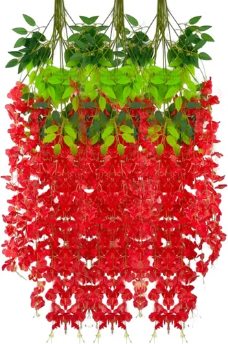 Miniatura 66 de Paquete de 12 guirnaldas de flores colgantes de glicina blanca, enredaderas de flores artificiales de 3.77 pies, glicinia falsa, guirnalda colgante