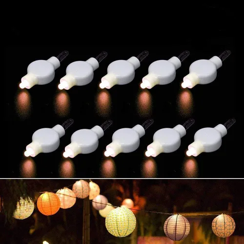 Miniatura 7 de Faroles de papel que funcionan con pilas, luces LED colgantes con alambre, iluminación floral brillante para exteriores, interiores, bodas