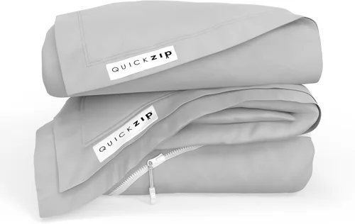 Miniatura 19 de QuickZip Paquete de Repuesto Fitted Plus: 1 Sábana Bajera (Base + Sábana con Cremallera) y 1 Sábana con Cremallera - Fácil de Cambiar, No se Sale
