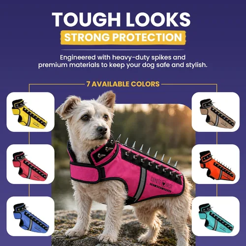 Miniatura 6 de CoyoteVest SpikeVest - Chaleco de arnés para perro, accesorios reflectantes para perros con púas para proteger a tu mascota de ataques de Raptor