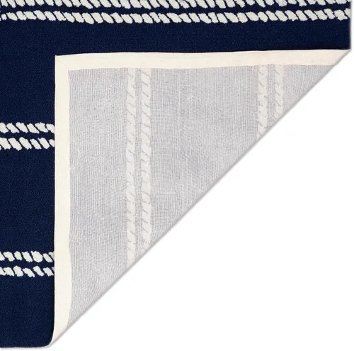 Miniatura 5 de Liora Manne CAPR5163633 - Alfombra costera para interiores y exteriores, color azul marino, 2 pies x 5 pies Cuerdas Navy