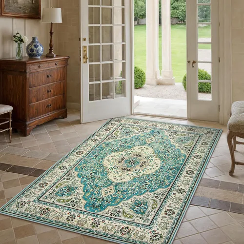 Miniatura 124 de Lahome Alfombra Bohemia Tribal Lavable de 3 x 5, Alfombras Antideslizantes para Entrada, Dormitorio, Sala de Estar, Vintage, Ultra Suave, No