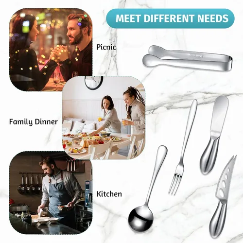 Miniatura 7 de Patelai Accesorios para tabla de charcutería, juego de cuchillos esparcidores de queso, utensilios de charcutería, cuchillo de mantequilla, mini