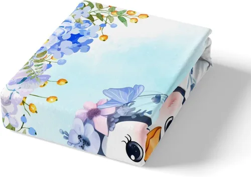 Miniatura 4 de Manfei Juego de funda de edredón de pingüino de dibujos animados para niños, tamaño King, bonito juego de ropa de cama de animales de poste ártico