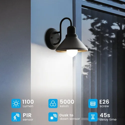 Miniatura 2 de Bombillas con sensor de movimiento, 13 W (equivalente a 100 W) activado por movimiento, bombilla LED con sensor de atardecer a amanecer, A19 E26