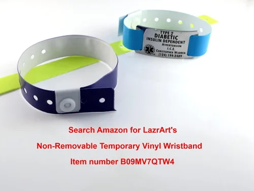 Miniatura 4 de Pulsera premium de demenciaidentificación de Alzheimer - Grabado láser oscuro gratis Personalización personalizada, Acero inoxidable, cuero o metal