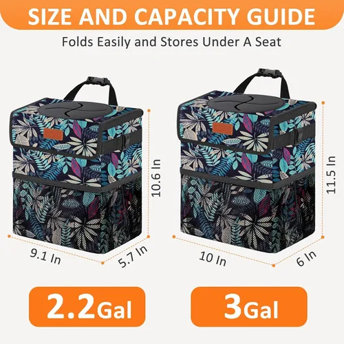 Miniatura 7 de Vankor - Bote de basura para automóvil, bolsa de basura para colgar, impermeable, a prueba de fugas, latas de basura para vehículos, hojas coloridas